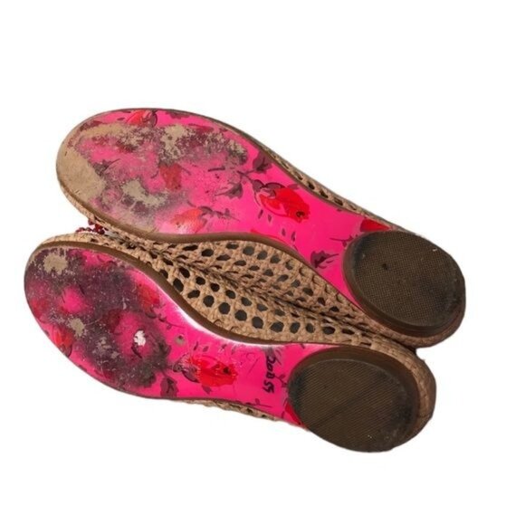 Betsey Johnson 5.5 beaded straw flats - Picture 7 of 8